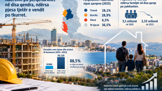 Ndërtimi po përqendrohet aty ku popullsia lëviz, ndërsa vendi po tkurret